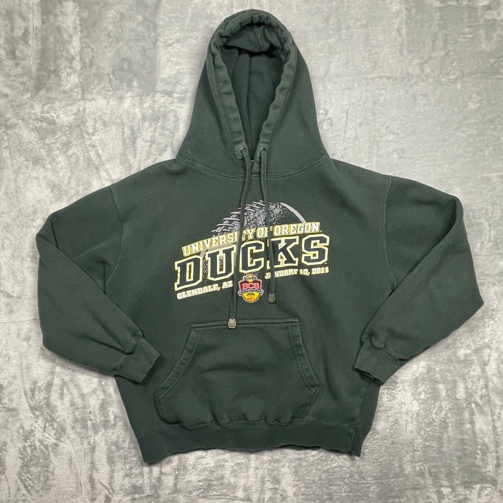 Oregon Ducks Hoodie Mens Medium Green AKWA Sport‎ 2011 BCS National Championship